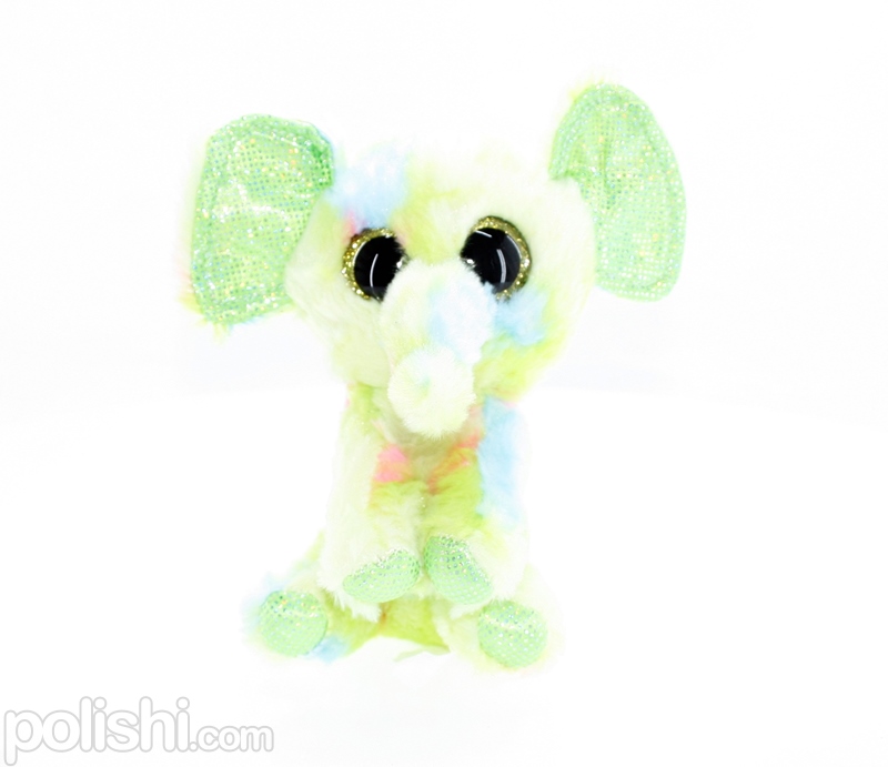 تصویر عروسک بچه فیل سبز چشم تیله ای TY
